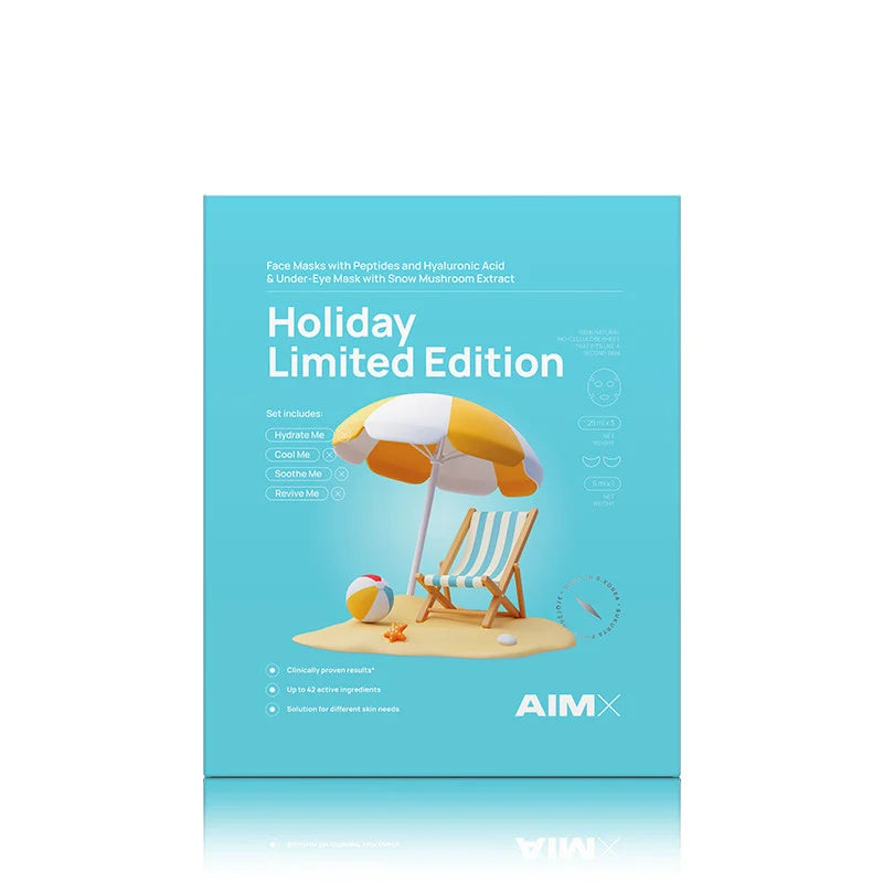 Lakštinių kaukių rinkinys "Holiday Limited Edition", AIMX, 4vnt.